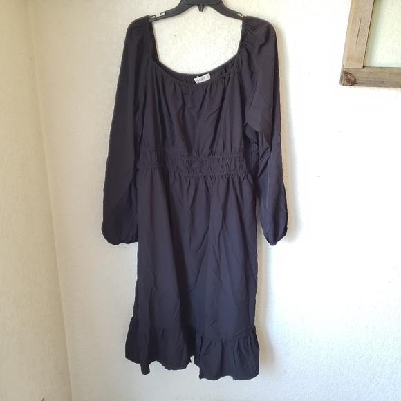 Grace Karin Dresses & Skirts - NWOT Grace Karin Plus Size Black Off Shoulder Ruffle Long Sleeve Dress Size 2XL